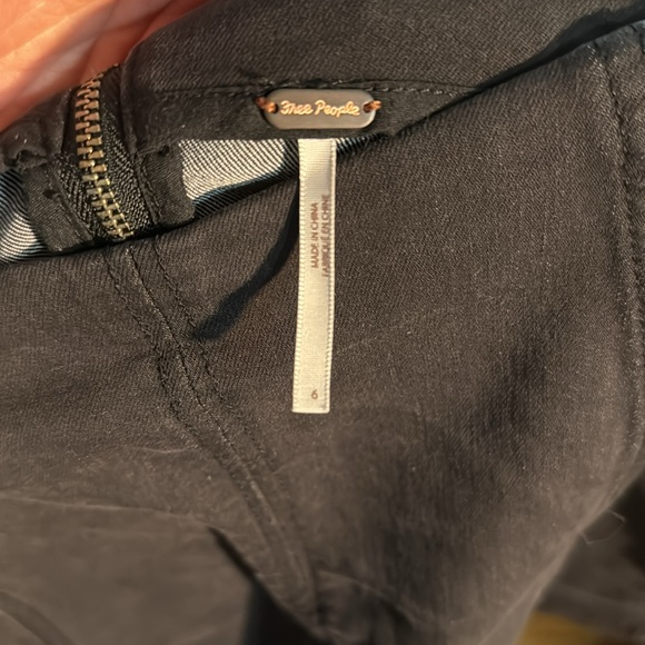 Free People Size 6, black denim pencil skirt - Picture 3 of 3